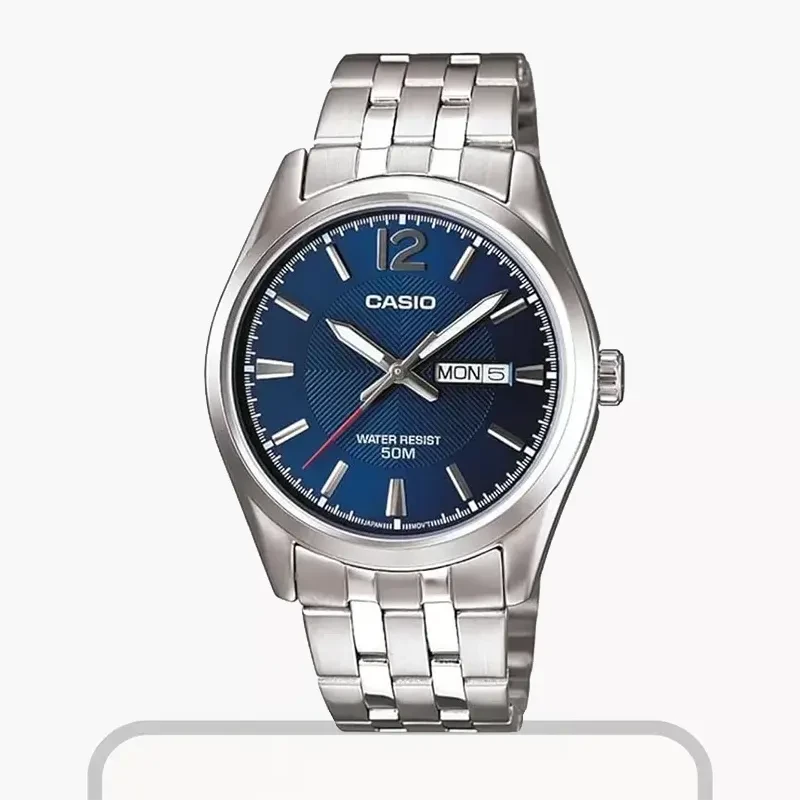 Casio Blue Dial Mineral Glass Men's Watch- MTP-1335D-2A